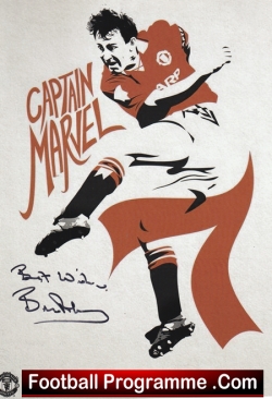 Manchester United Bryan Robson Autograph Signed Picture Man Utd - football memorabilia