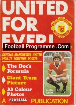 Manchester United Football Team Multi Signed Picture Poster 1976 - 1977 - football memorabilia