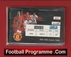 Manchester United Man Utd Season Ticket Book LMTB 2002 2003 - football memorabilia