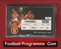 Manchester United Man Utd Season Ticket Book LMTB 2001 2002