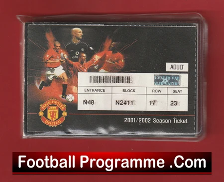 Manchester United Man Utd Season Ticket Book LMTB 2001 2002 - Image 2