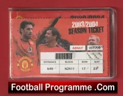 Manchester United Man Utd Season Ticket Book LMTB 2003 2004 - football memorabilia