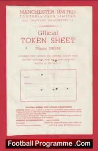 Manchester United Official Token Sheet 1963 – 1964