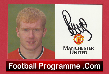 Manchester United Paul Scholes Autograph Signed Club Card - Image 2