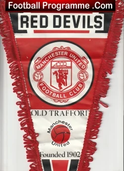 Manchester United Pennant Flag 1970s - football memorabilia
