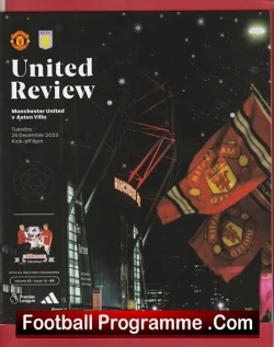 Manchester United v Aston Villa 2023 - Man Utd - football programme