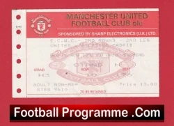 Manchester United v Atletico Madrid 1991 - Ticket - ECWC Ryan Giggs - football memorabilia