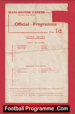 Manchester United v Barnsley 1959 - Reserves Nobby Stiles - football programme
