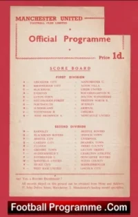 Manchester United v Blackburn Rovers 1957 – Reserves Busby Babes Bobby Charlton