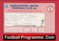 Manchester United v Charlton Athletic 1994 – Football Ticket