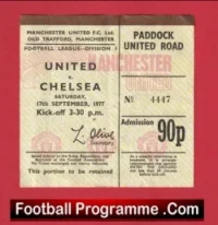 Manchester United v Chelsea 1977 – Football Match Ticket