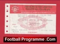 Manchester United v Coventry City 1991 – Match Ticket