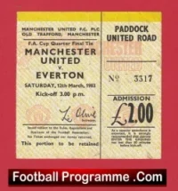 Manchester United v Everton 1983 – Football Ticket FA Cup QF