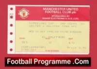 Manchester United v Halifax Town 1990 – Match Ticket