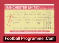 Manchester United v Leeds United 1991 – Semi Final Ticket