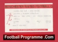 Manchester United v Oldham Athletic 1991 – League Cup Match Ticket