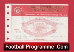 Manchester United v Sheffield United 1991 - Ticket Signed Bryan Robson - football memorabilia
