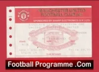 Manchester United v Sheffield Utd 1991 – Football Ticket