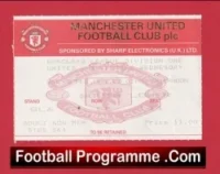 Manchester United v Sheffield Wednesday 1992 – Man Utd Ticket