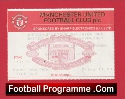 Manchester United v Sheffield Wednesday 1992 - Man Utd Ticket - football memorabilia