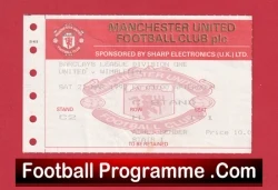 Manchester United v Wimbledon 1992 - Match Ticket - football memorabilia