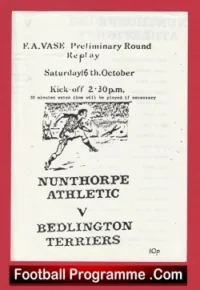 Nunthorpe Athletic v Bedlington Terriers 1980s – FA Vase Cup Replay