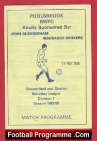 Poolsbrook SW v Industry Inn Chesterfield 1988
