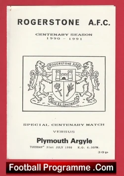 Rogerstone v Plymouth Argyle 1990 - football programme