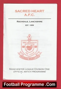 Sacred Heart AFC v Wythenshawe Town 1999 - Manchester League - football programme