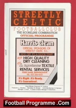 Streetly Celtic v Solihull Borough 1990 - football programme