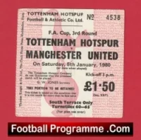 Tottenham Hotspur v Manchester United 1980 – Match Ticket