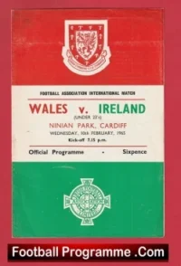 Wales v Ireland 1965 – Ninian Park Cardiff U23