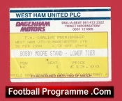 West Ham United v Manchester United 1994 – Football Ticket