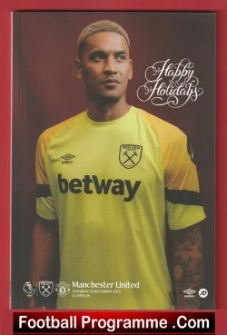 West Ham United v Manchester United 2023 - Man Utd - football programme