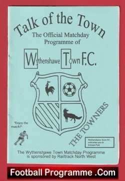 Wythenshawe Town v Wythenshawe Amateurs 1998 - football programme