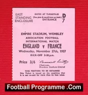 England v France 1957 – Football Ticket Duncan Edwards Last Game