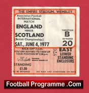 England v Scotland 1977 – Match Ticket