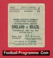 England v Brazil 1956 – Match Ticket