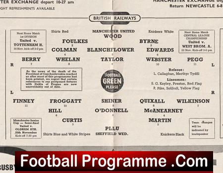 Manchester United v Sheffield Wednesday 1957 - Munich Season 57/58 - Image 3