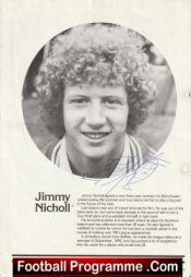 Manchester United Jimmy Nicholl Man Utd Signed Autograph Picture