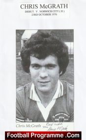 Manchester United Chris McGrath Autograph Signed Picture Man Utd 1976