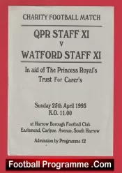 Queens Park Rangers Staff v Watford Staff 1993 – QPR Friendly Harrow