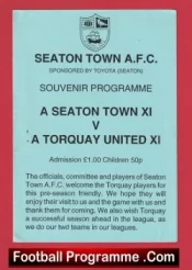 Seaton Town v Torquay United 1980s – Souvenir Programme