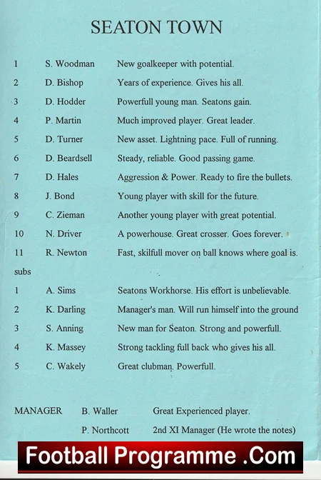 Seaton Town v Torquay United 1980s - Souvenir Programme - Image 3