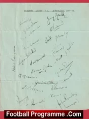 Plymouth Argyle Signed Autograph Sheet 1957 – 1958