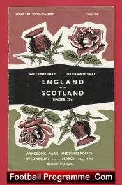 England v Scotland 1961 – Under 23 at Middlesbrough + Bobby Moore