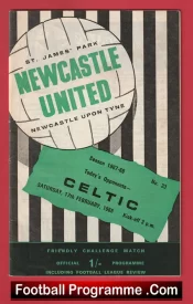 Newcastle United v Glasgow Celtic 1968
