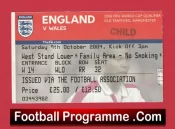 England v Wales 2004 – Football Ticket