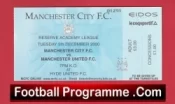 Manchester City v Manchester United 2004 – Academy Match Ticket