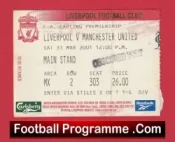 Liverpool v Manchester United 2001 – Match Ticket